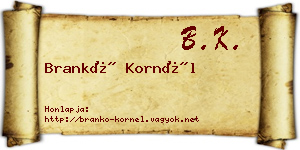 Brankó Kornél névjegykártya